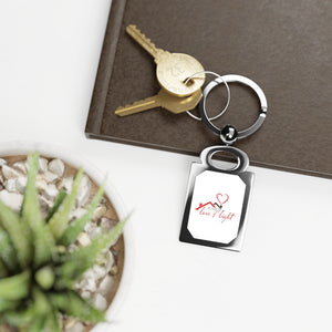 Love & Light Rectangle Photo Keyring