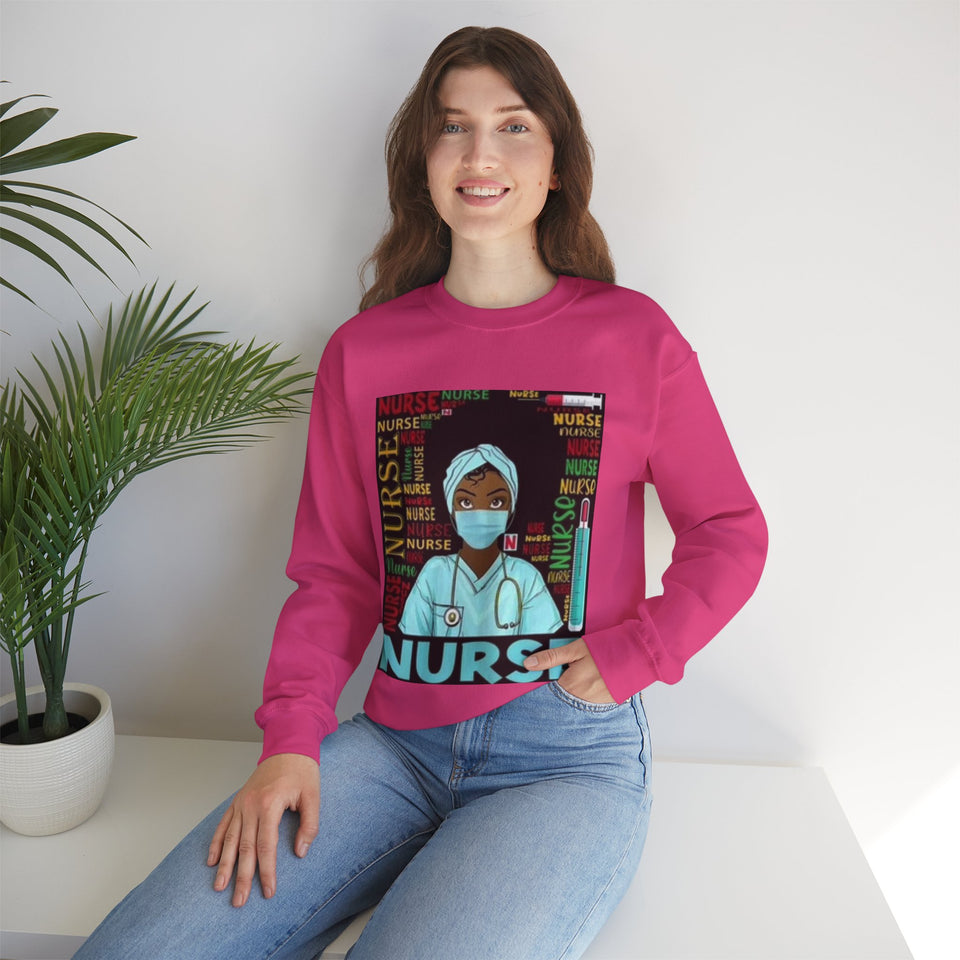Black Nurse Crewneck Sweatshirt