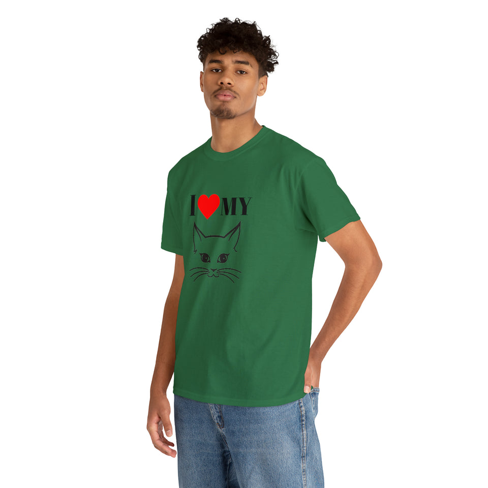 I Love My Cat Unisex Heavy Cotton Tee