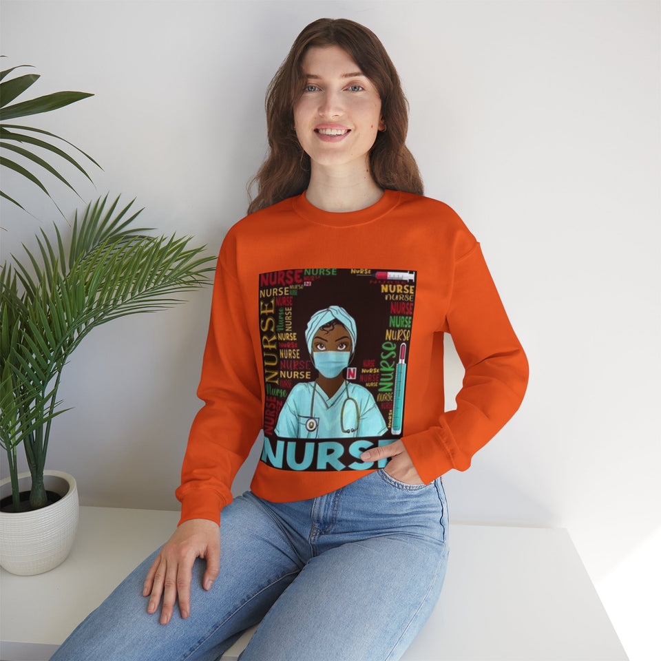 Black Nurse Crewneck Sweatshirt