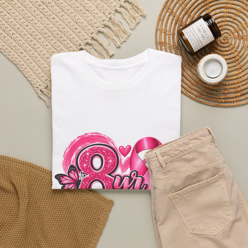 8 Yr Survivor Breast Cancer Awareness Unisex Heavy Cotton Tee