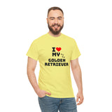 I Love My Golden Retriever Unisex Heavy Cotton Tee