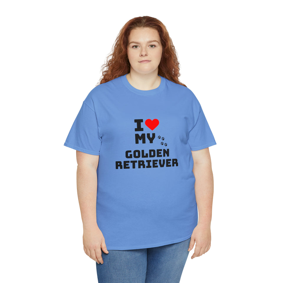 I Love My Golden Retriever Unisex Heavy Cotton Tee