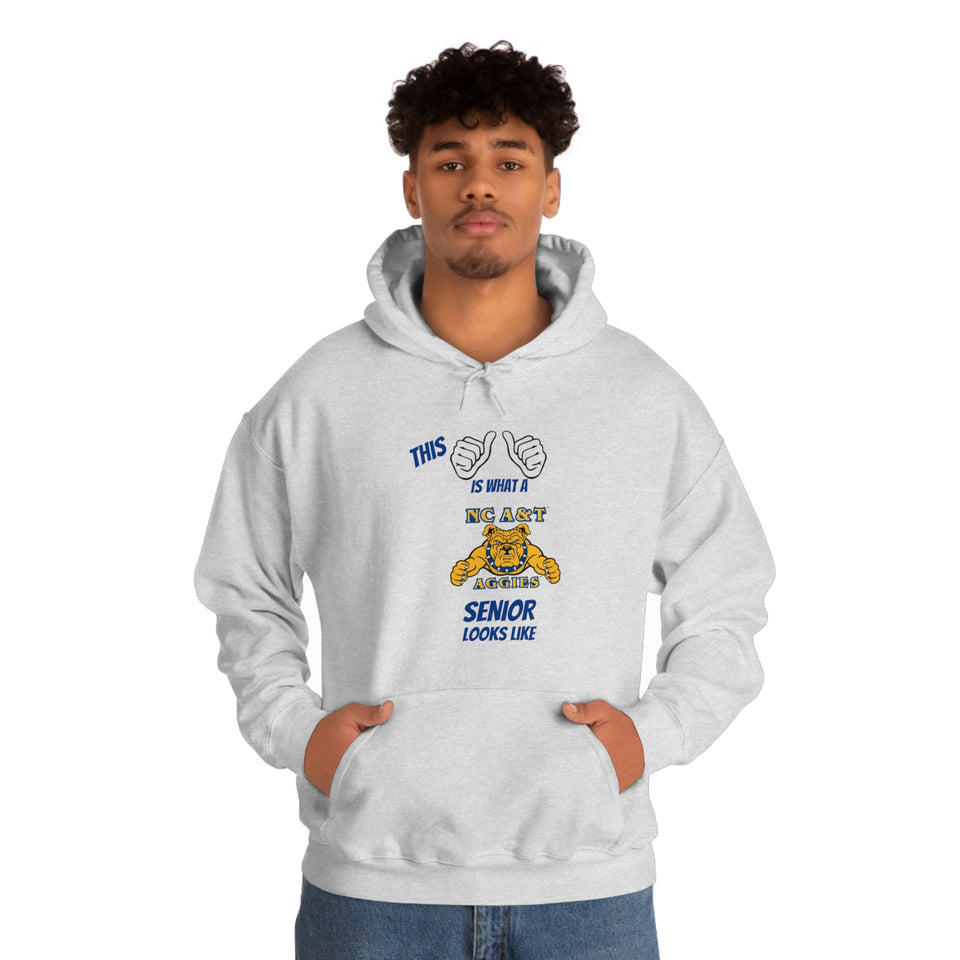 This Is What A NC A&T Senior Looks Like Unisex Heavy Blend™ Hooded Sweatshirt