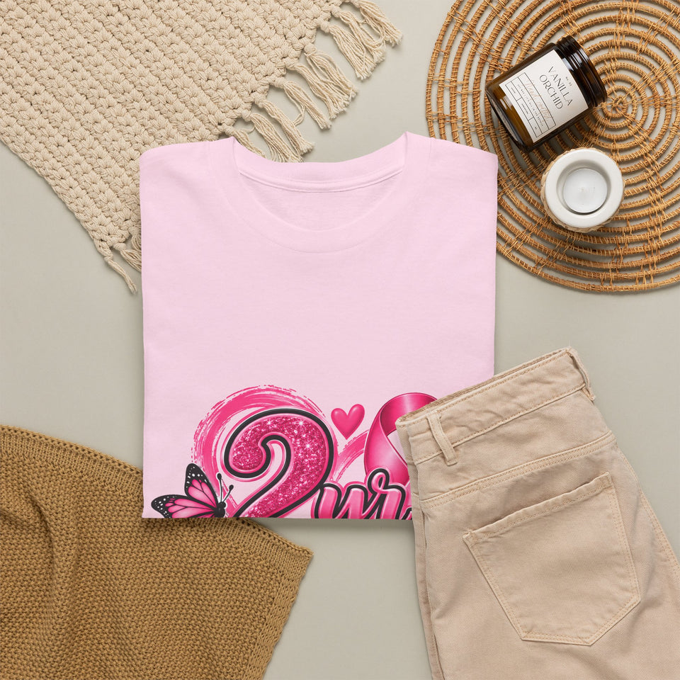 2 Yr Survivor Breast Cancer Awareness Unisex Heavy Cotton Tee
