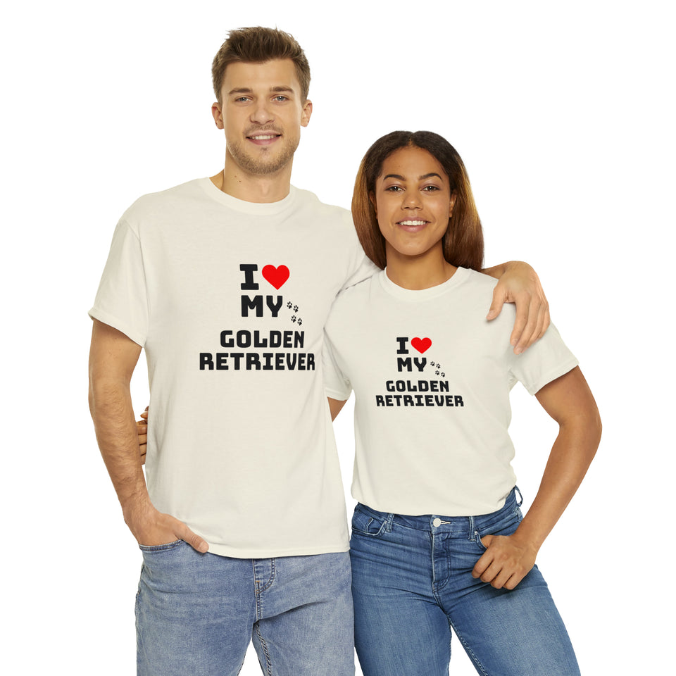I Love My Golden Retriever Unisex Heavy Cotton Tee