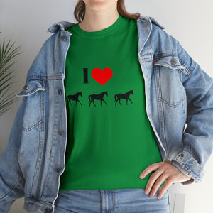 I Love Horses Unisex Heavy Cotton Tee