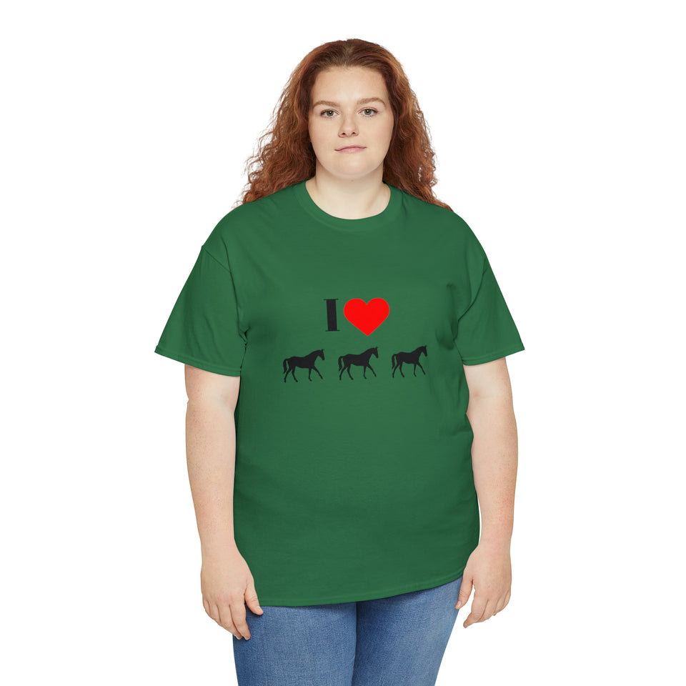 I Love Horses Unisex Heavy Cotton Tee