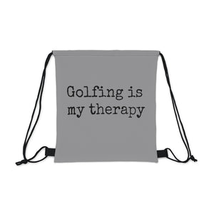 Golfing Is My Therapy Outdoor Drawstring Bag