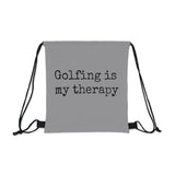 Golfing Is My Therapy Outdoor Drawstring Bag