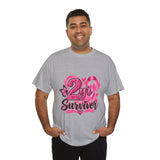2 Yr Survivor Breast Cancer Awareness Unisex Heavy Cotton Tee