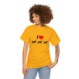 I Love Horses Unisex Heavy Cotton Tee