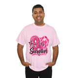 9 Yr Survivor Breast Cancer Awareness Unisex Heavy Cotton Tee