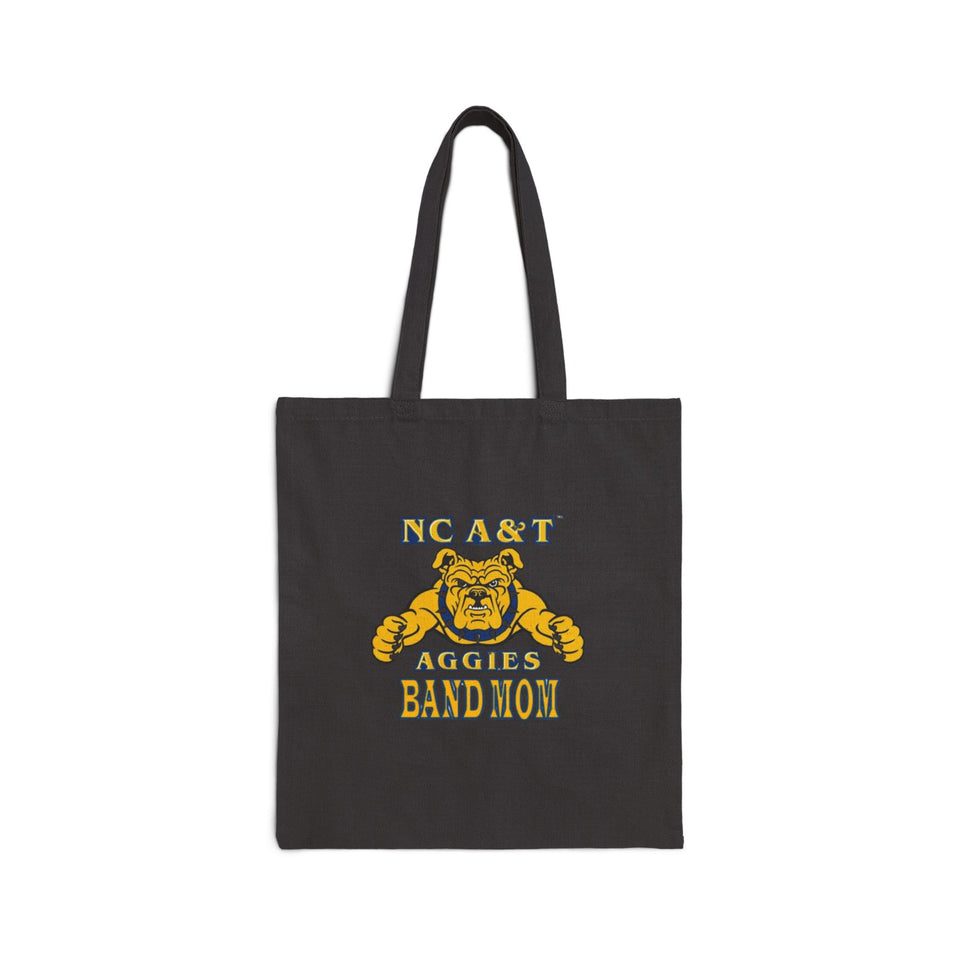 NC A&T Band Mom Cotton Canvas Tote Bag