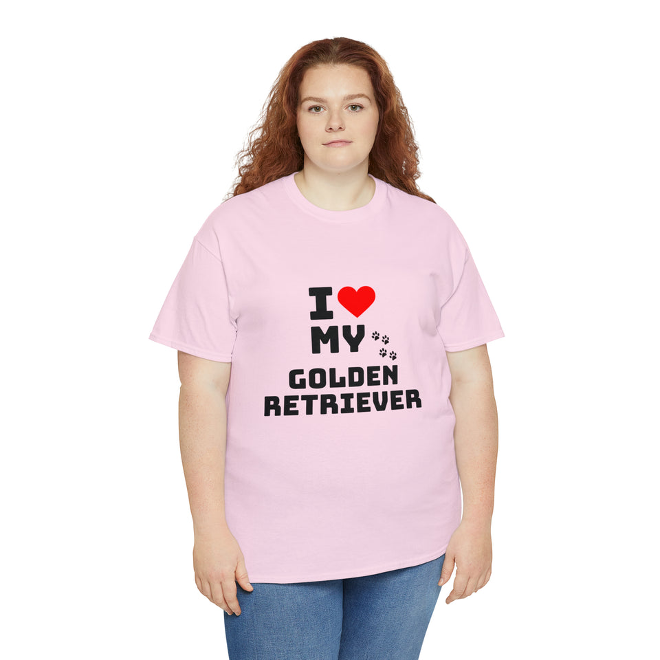 I Love My Golden Retriever Unisex Heavy Cotton Tee