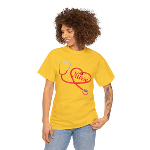 Stethoscope Heart Nurse Cotton Tee