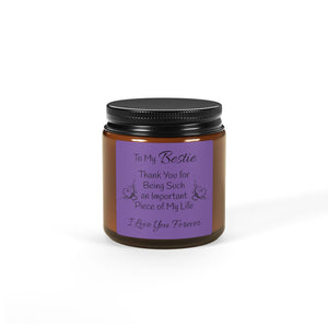 To My Bestie Scented Soy Candle (Multi-Size, Amber Jar)