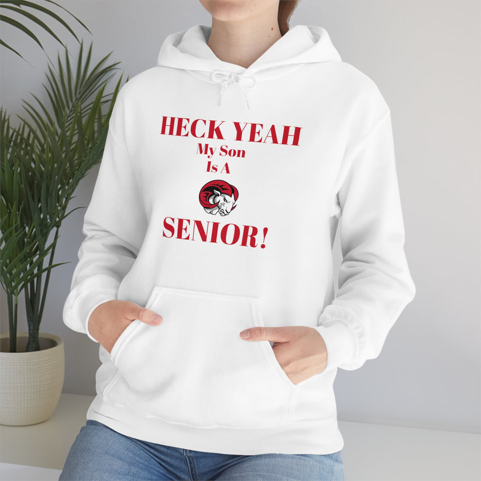 Heck Yeah My Son is A WSSU Senior Unisex Heavy Blend™ Hooded Sweatshirt