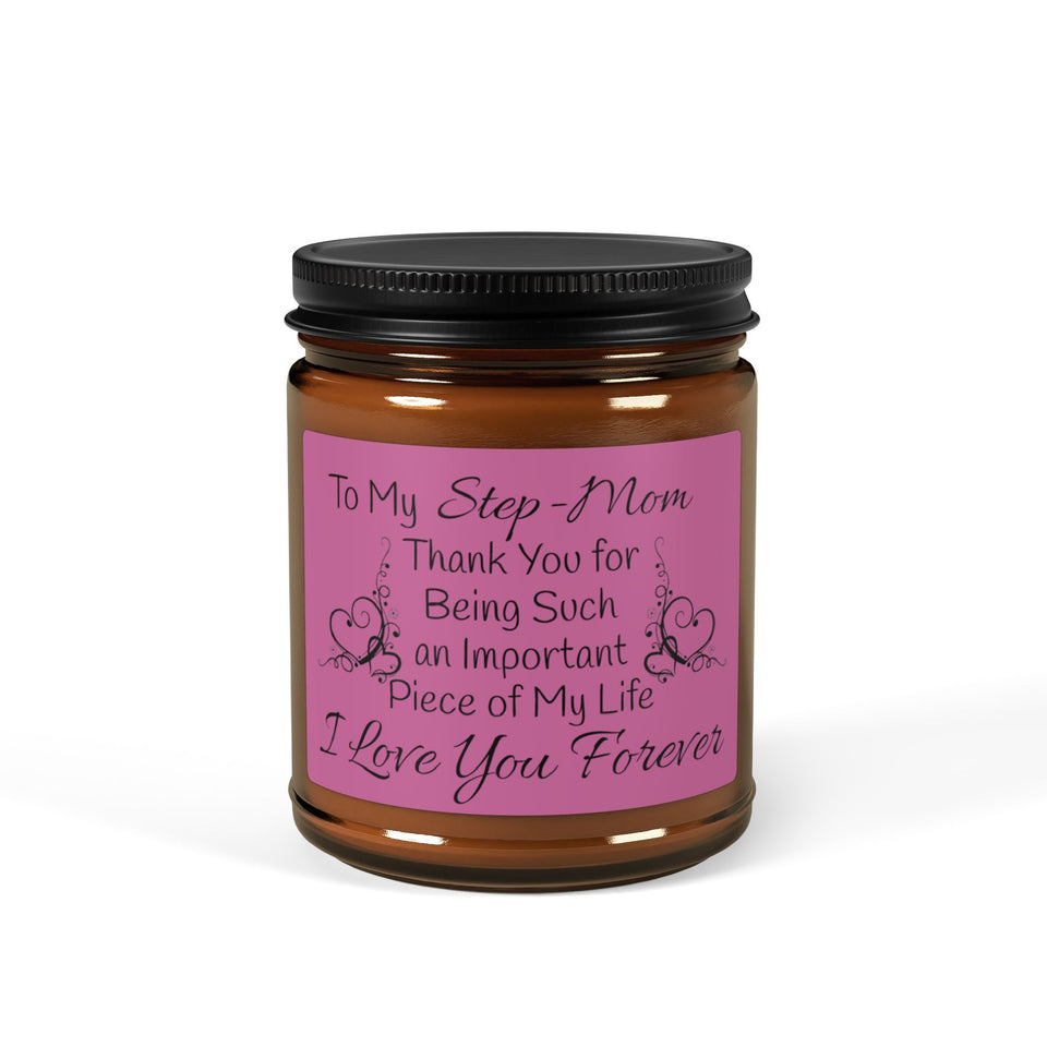 To My Step-Mom Scented Soy Candle (Multi-Size, Amber Jar)