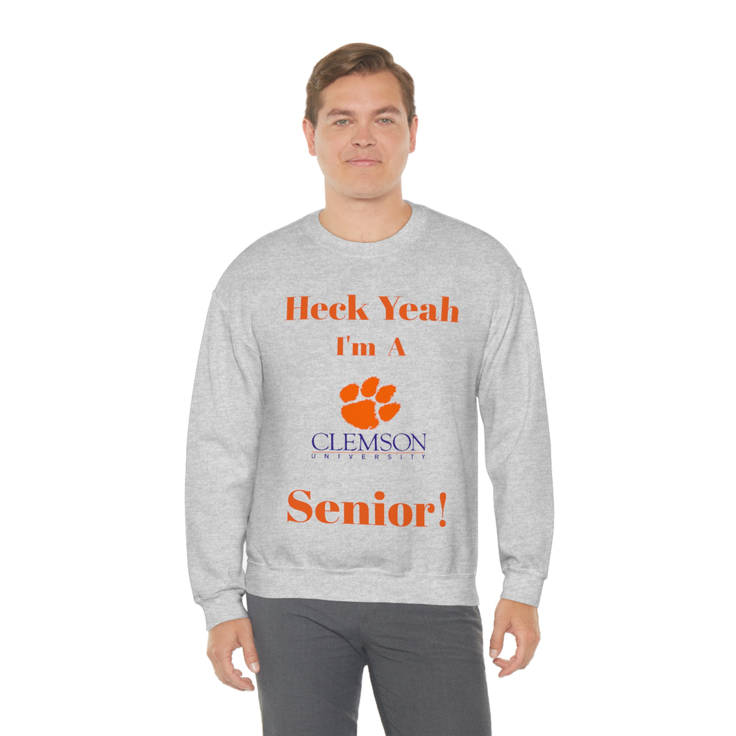 Heck Yeah I'm A Clemson Senior Unisex Heavy Blend™ Crewneck Sweatshirt