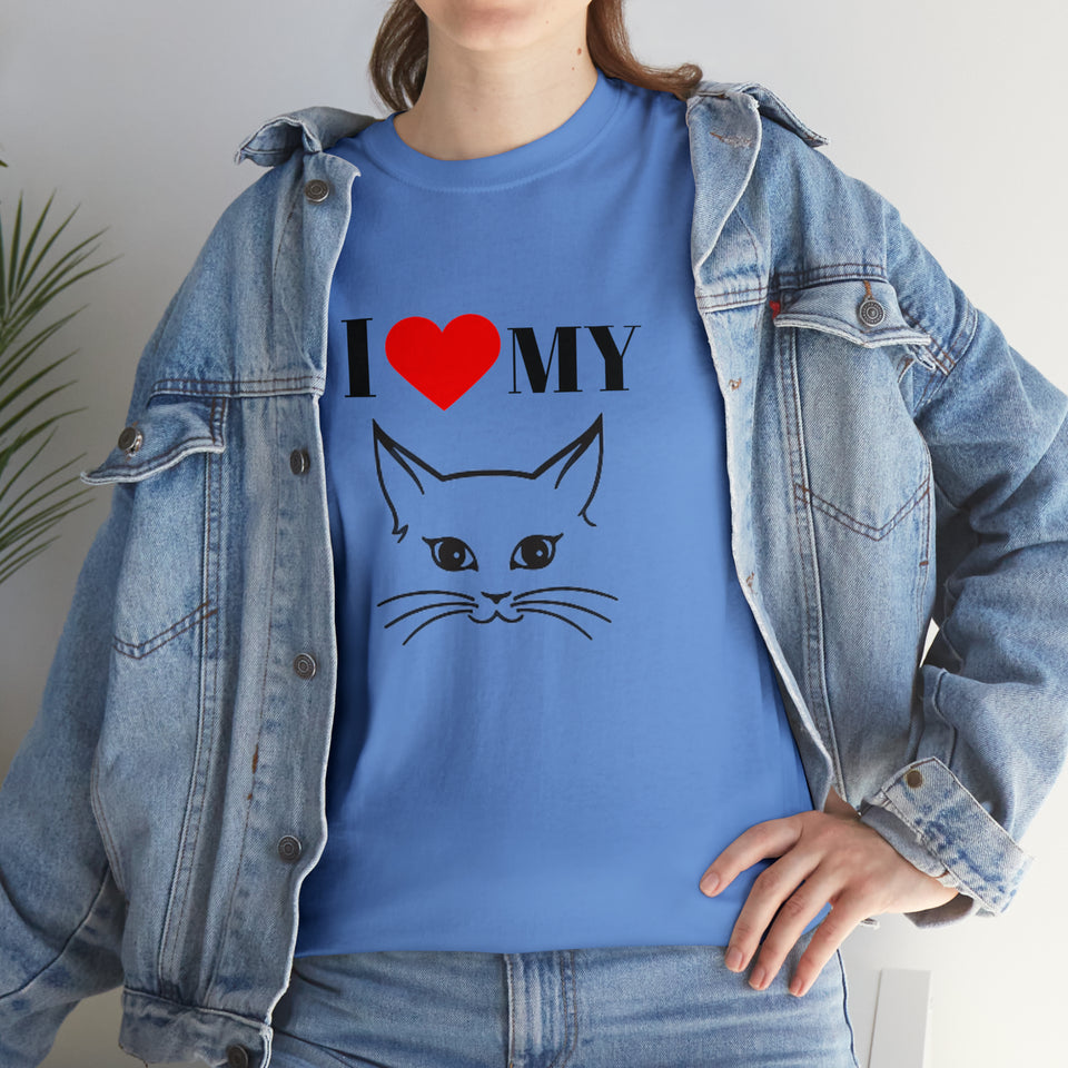 I Love My Cat Unisex Heavy Cotton Tee