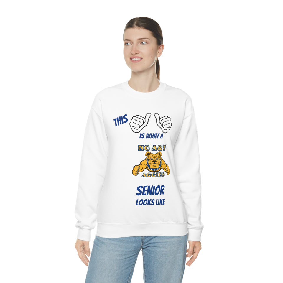 This Is What A NC A&T Senior Looks Like Unisex Heavy Blend™ Crewneck Sweatshirt