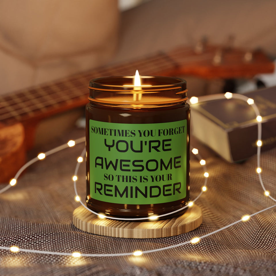 You're Awesome Scented Soy Candle (Multi-Size, Amber Jar)