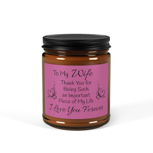 To My Wife Scented Soy Candle (Multi-Size, Amber Jar)