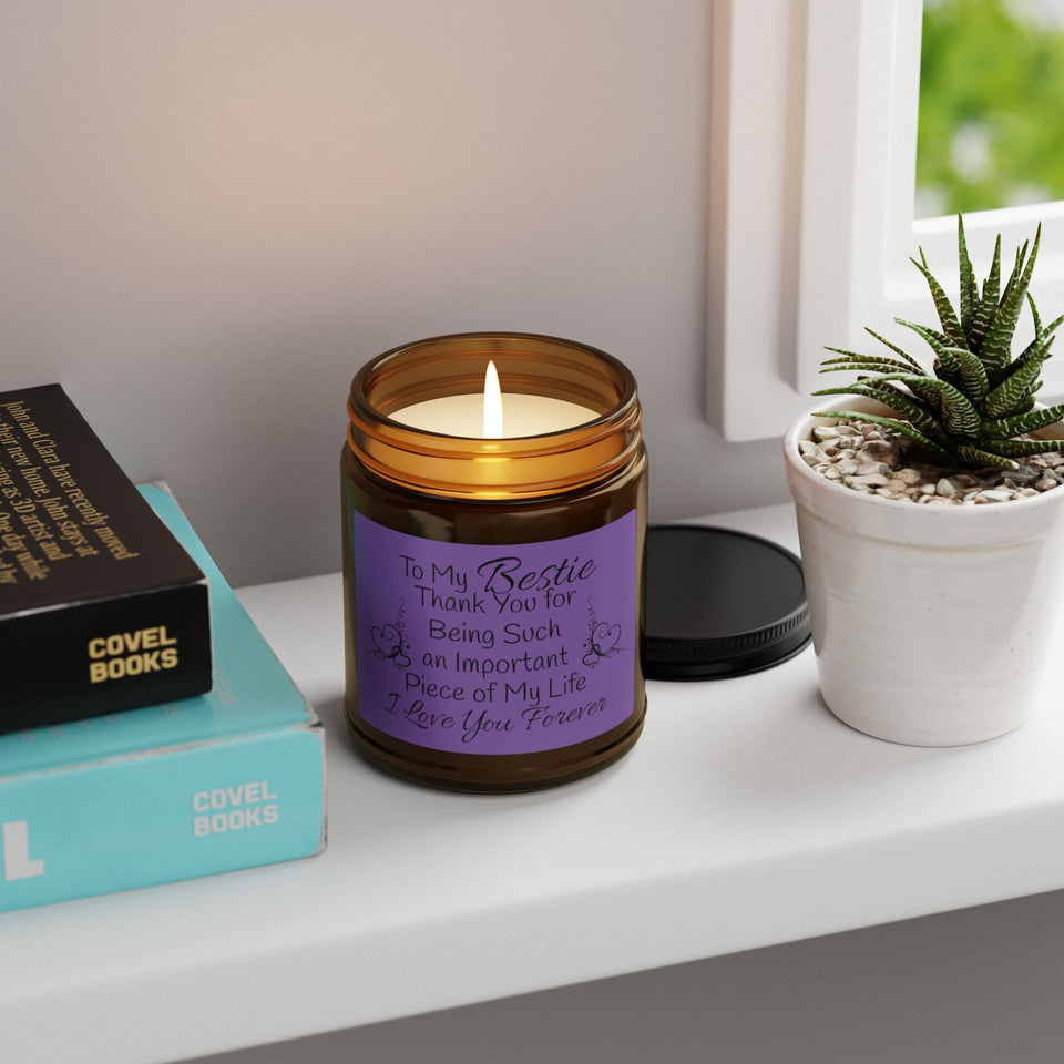 To My Bestie Scented Soy Candle (Multi-Size, Amber Jar)