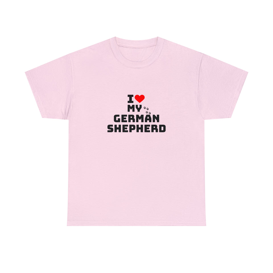 I Love My German Shepherd Unisex Heavy Cotton Tee