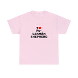 I Love My German Shepherd Unisex Heavy Cotton Tee