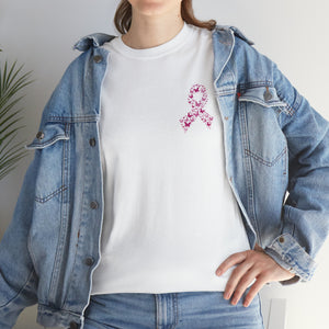 Breast Cancer Awareness Butterfly Ribbon Unisex Heavy Cotton Tee