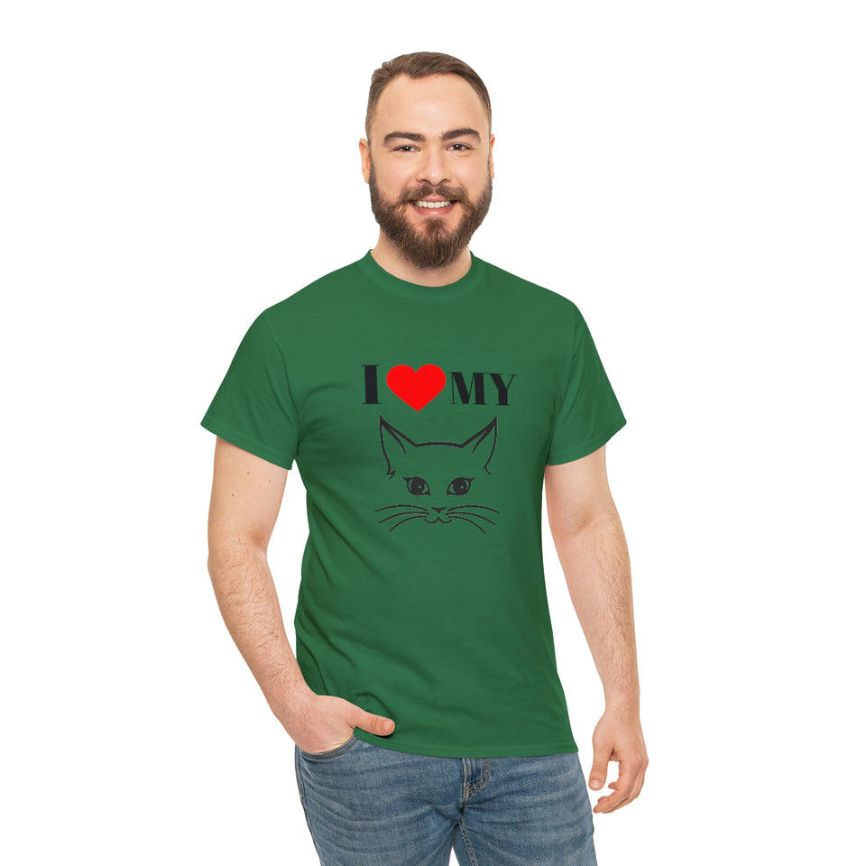 I Love My Cat Unisex Heavy Cotton Tee