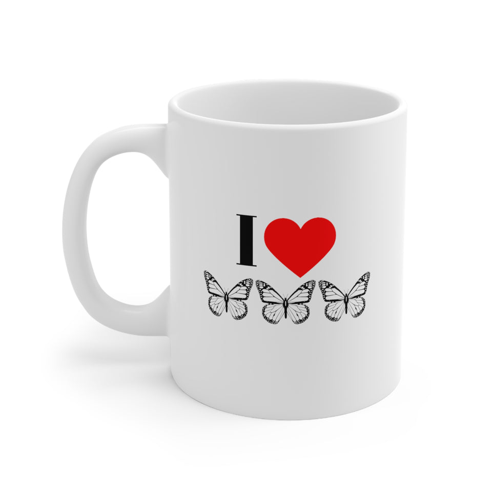 I Love Butterflies Ceramic Mug 11oz