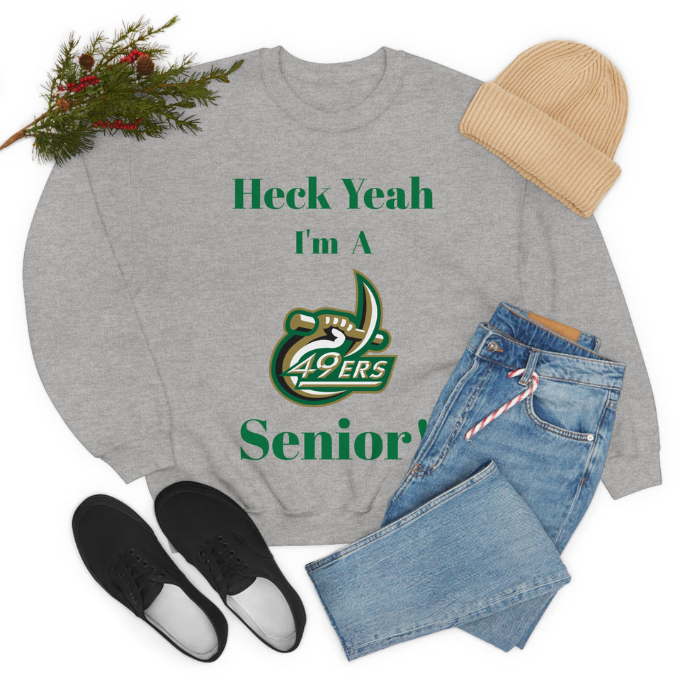 Heck Yeah I'm A UNCC Senior Unisex Heavy Blend™ Crewneck Sweatshirt