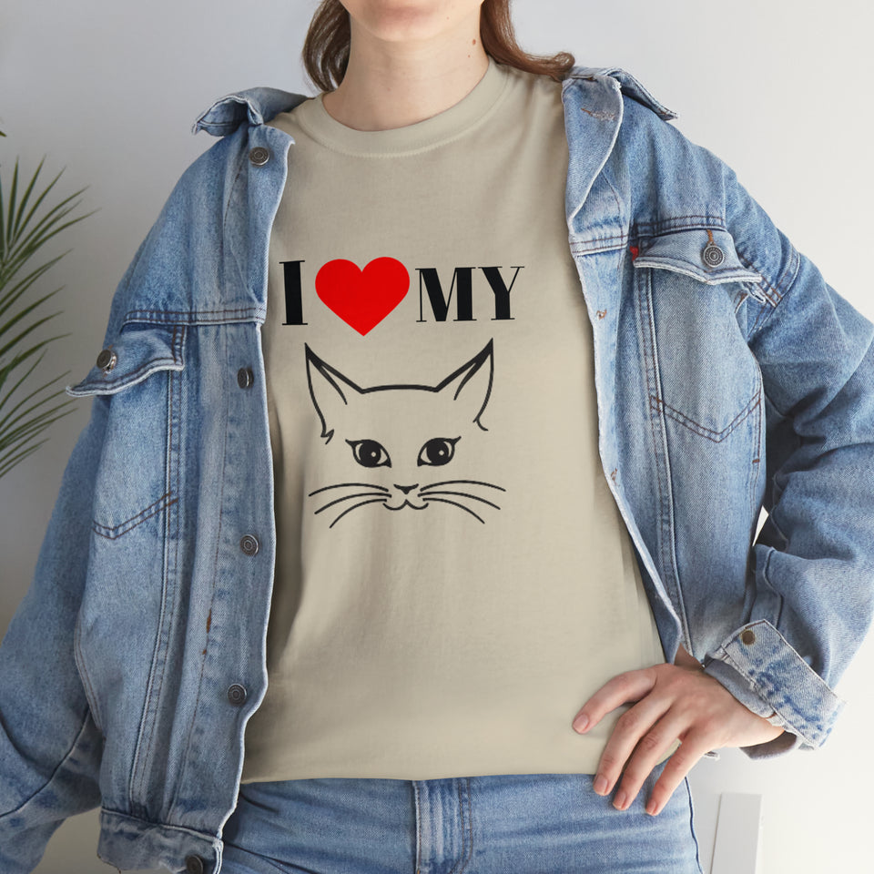 I Love My Cat Unisex Heavy Cotton Tee