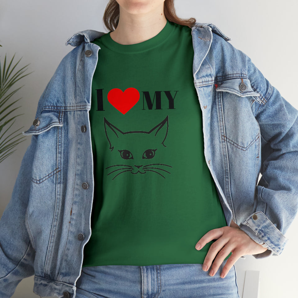 I Love My Cat Unisex Heavy Cotton Tee