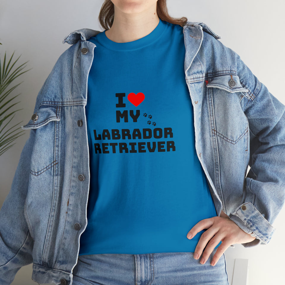 I Love My Labrador Retriever Unisex Heavy Cotton Tee