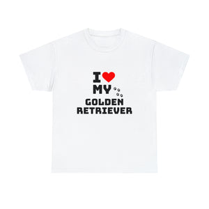I Love My Golden Retriever Unisex Heavy Cotton Tee