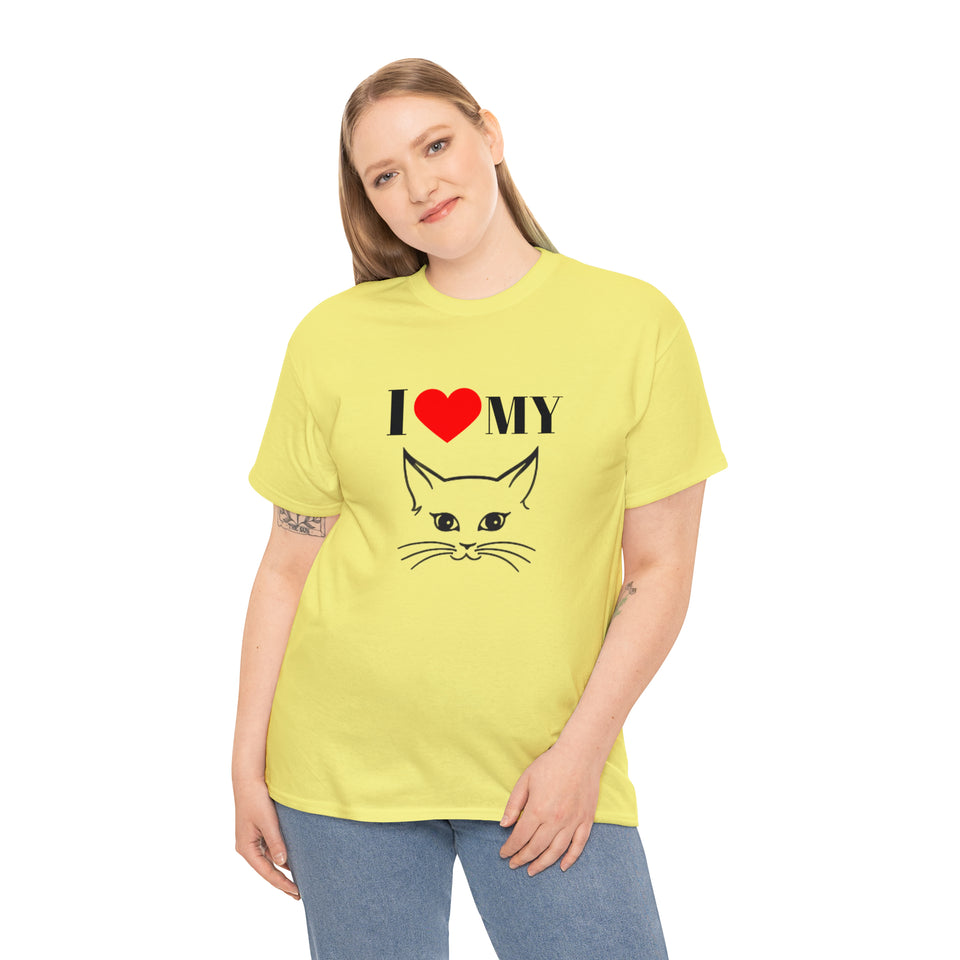 I Love My Cat Unisex Heavy Cotton Tee