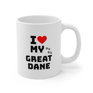 I Love My Great Dane Ceramic Mug 11oz