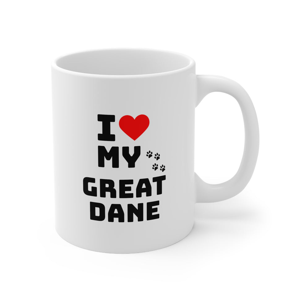 I Love My Great Dane Ceramic Mug 11oz