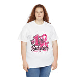 1 Yr Survivor Breast Cancer Awareness Unisex Heavy Cotton Tee