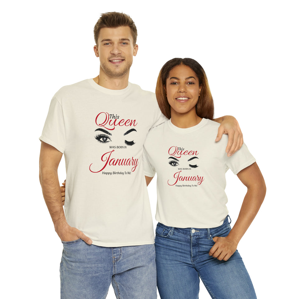This Queen was Born In January Unisex Heavy Cotton Tee