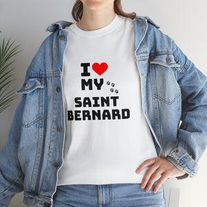 I Love My Saint Bernard Unisex Heavy Cotton Tee