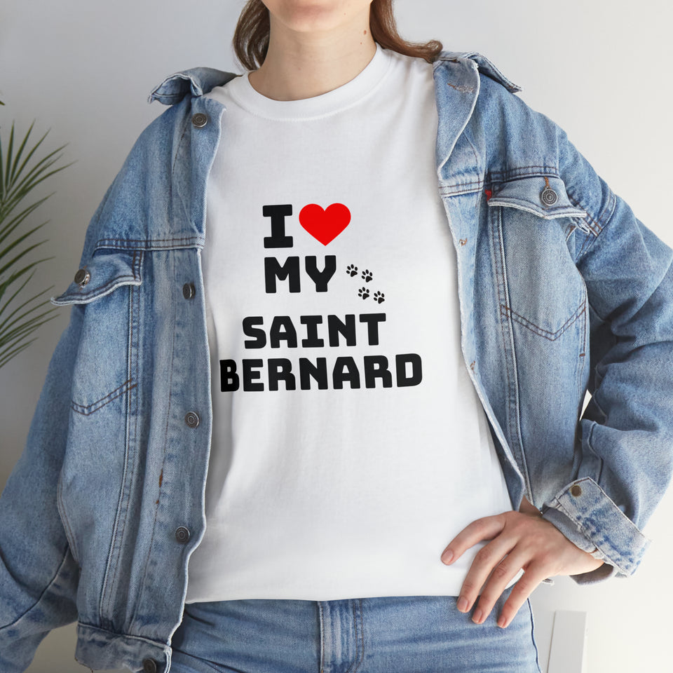 I Love My Saint Bernard Unisex Heavy Cotton Tee