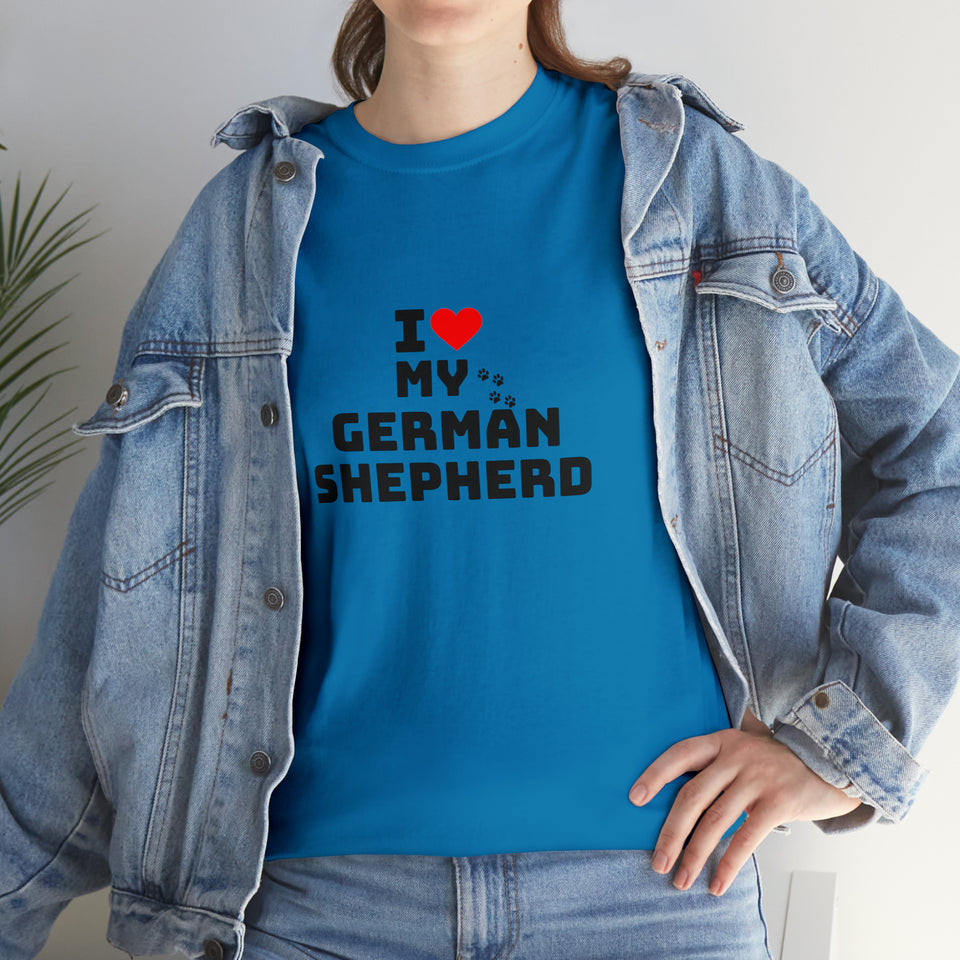 I Love My German Shepherd Unisex Heavy Cotton Tee