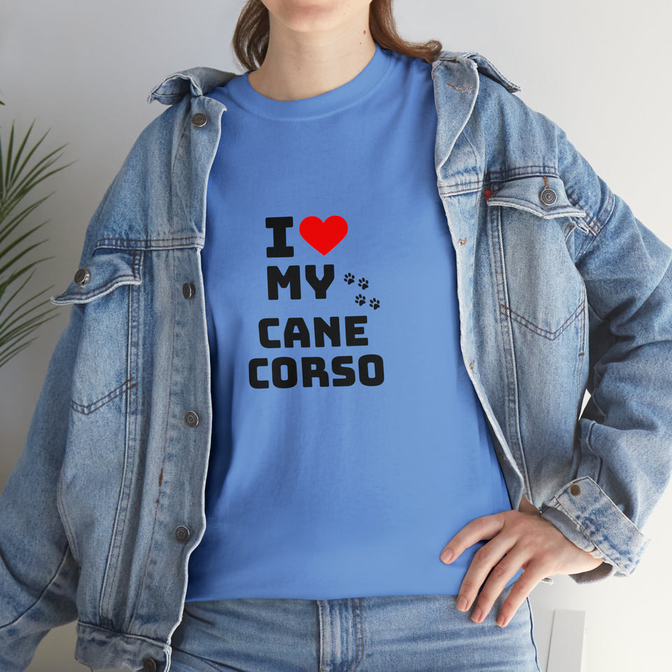 I Love My Cane Corso Unisex Heavy Cotton Tee