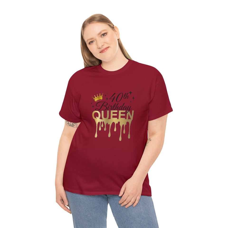 40th Birthday Queen Unisex Heavy Cotton Tee