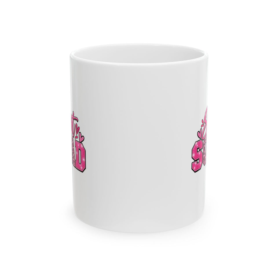 Support Squad Breast Cancer Awareness Ceramic Mug, (11oz, 15oz)